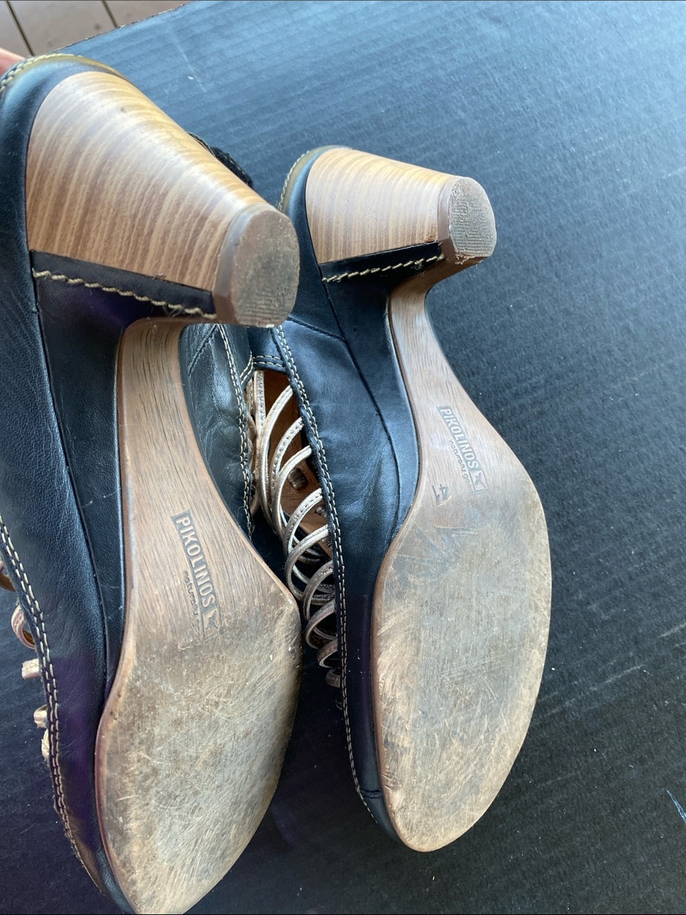 PIKOLINOS Black Leather Strappy Slingback Sandals - Picture 10 of 13